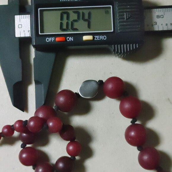 Jade Bead Necklace Dyed Silvertone Accent Adjustable Polyester Cord 25-36 Inches - Picture 6 of 16